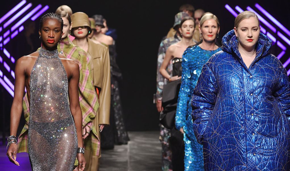 Models walk the runway during the Kilian Kerner Runway Show as part of the W.E4. Fashion Day during Berlin Fashion Week AW24 at Verti Music Hall on February 07, 2024 in Berlin, Germany. (Photo by Joern Pollex/Getty Images for Kilian Kerner)