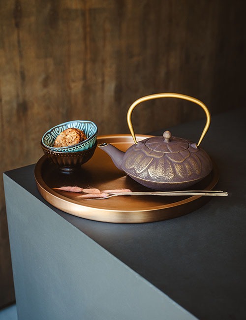 Bredemeijer gusseiserne Teekanne Modell Xilin in aubergine